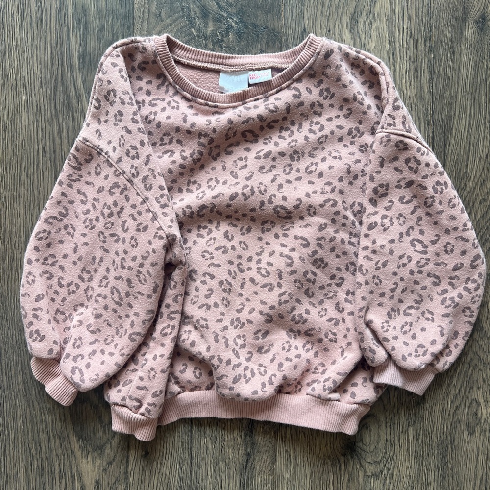 Zara Brown Leopard Print Sweatshirt